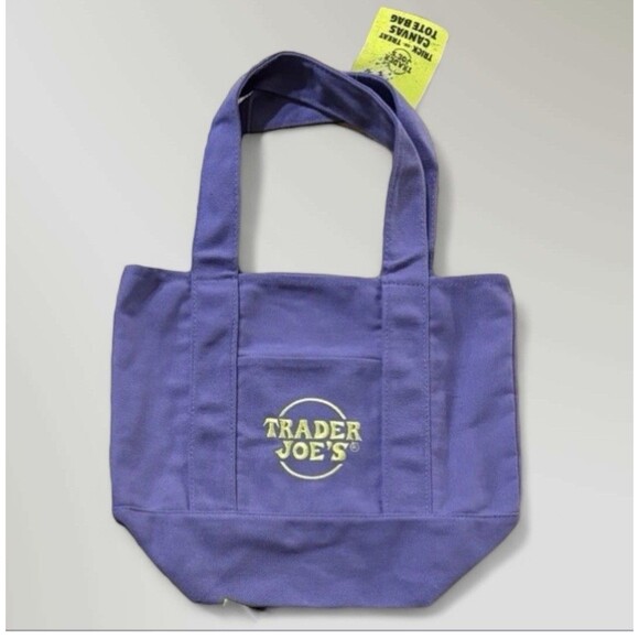 Trader Joe's Trick Or Treat Canvas Tote Bag Purple Green Halloween Bag - Picture 1 of 1